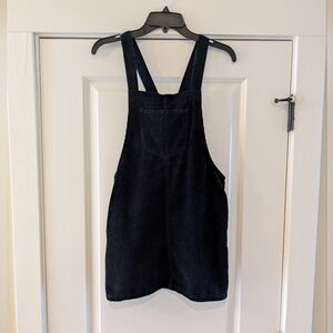 Forever 21 Black Corduroy Overalls Dress, Size S